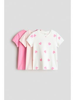H&M - Girls White 3-Pack T-Shirts