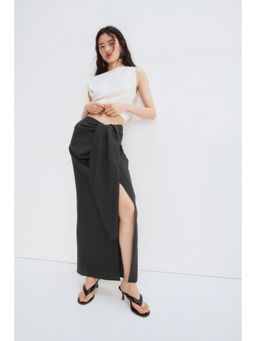 H&M - Women Grey Knot-Detail Maxi Skirt