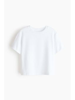 H&M - Girls White Loose Fit Sports T-Shirt With Softmove