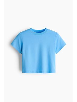 H&M - Girls Blue Loose Fit Sports T-Shirt With Softmove