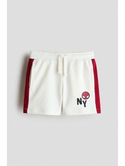 H&M - Boys White Print-Motif Sweatshorts