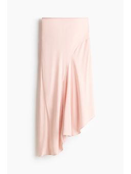 H&M - Women Pink Asymmetric Satin Skirt