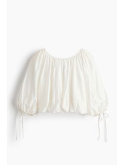 H&M - Women White Oversized Tie-Detail Blouse