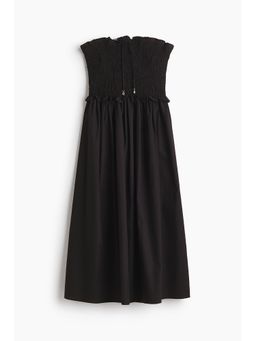 H&M - Women Black Smocked-Bodice Bandeau Dress