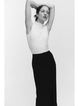 H&M - Women White Modal-Blend Turtleneck Top