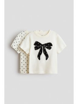 H&M - Girls White 2-Pack Cotton T-Shirts