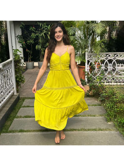 Madame - Green Cotton Tiered Cami Dress