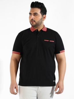 Instafab Plus - Mens Casual Polo T-Shirt Color Black