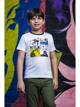 ONE SKY - Boys Printed Cotton T-Shirt White