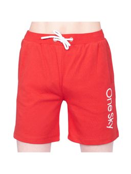 ONE SKY - Boys Casual Printed Cotton Red Shorts