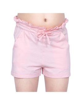 ONE SKY - Girl Frill Waist Cotton Shorts Baby Pink