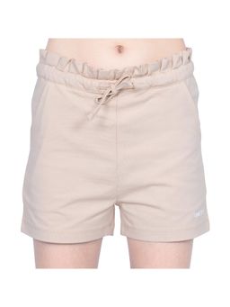 ONE SKY - Girl Frill Waist Cotton Shorts Beige