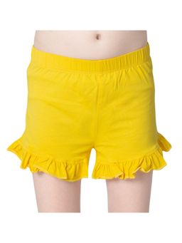 ONE SKY - Girls Ruffle Hem Cotton Shorts Yellow