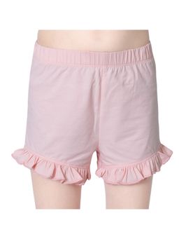 ONE SKY - Girls Ruffle Hem Cotton Shorts Light Pink