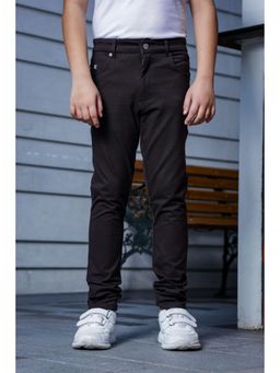 ONE SKY - Boys Slim Fit Cotton Blend Trousers Black
