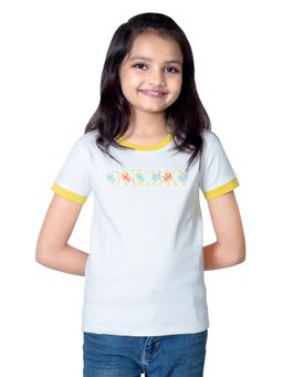 ONE SKY - Girls Cotton Embroidered T-Shirt