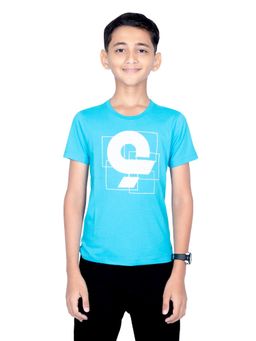 ONE SKY - Boys Printed Pure Cotton Blue T-Shirt