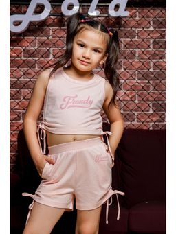 ONE SKY - Girls Co-Ord Top with Shorts Pink