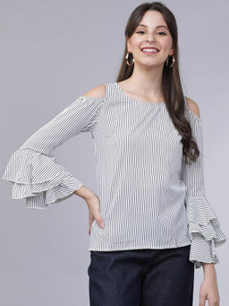 TOKYO TALKIES - White Stripes Regular Fit Top