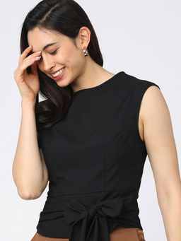 TOKYO TALKIES - Black Solid Regular Fit Top
