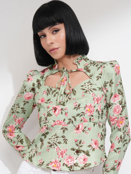 TOKYO TALKIES - Beige Printed Regular Fit Top