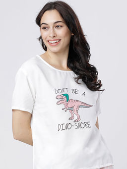 TOKYO TALKIES - White Printed Regular Fit T-Shirt