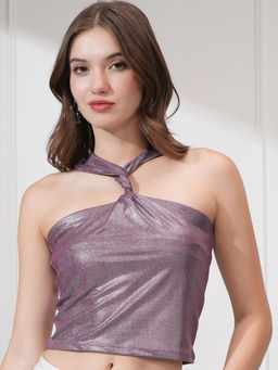 TOKYO TALKIES - Magenta Solid Regular Fit Top