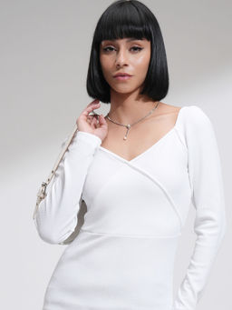 TOKYO TALKIES - White Solid Regular Fit Top