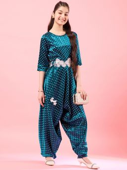 PSPeaches - Girls Printed Basic Jumpsuit with Belt (Set of 2)