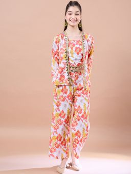 PSPeaches - Girls Printed Top with Pyjama & Jacket (Set of 3)