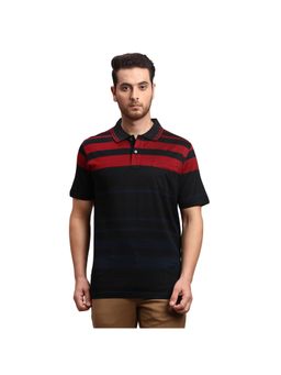ColorPlus - Classic Fit Stripes Black Polo T-Shirt