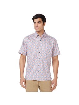 ColorPlus - Classic Fit Printed Blue Shirt