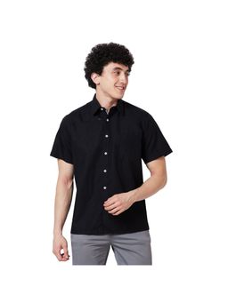 ColorPlus - Classic Fit Solid Black Shirt