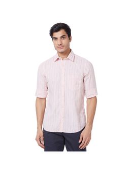 ColorPlus - Tailored Fit Pink Stripes Shirt