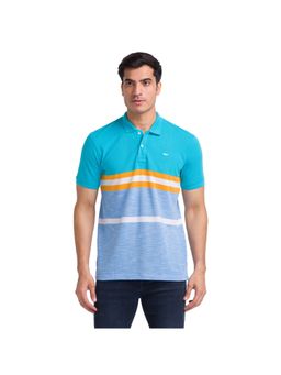 Park Avenue - Slim Fit Stripes Dark Blue Polo T-Shirt