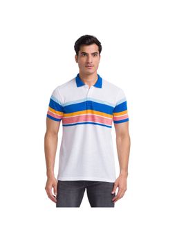 Park Avenue - Slim Fit Stripes Dark Blue Polo T-Shirt