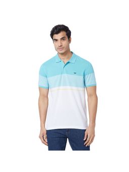 Park Avenue - Slim Fit Stripes Petrol Polo T-Shirt