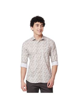 Park Avenue - Slim Fit Printed Fawn Shirt