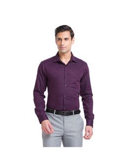 Park Avenue - Slim Fit Self Design Fancy Maroon Shirt