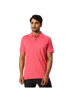 Park Avenue - Slim Fit Printed Red Polo T-Shirt