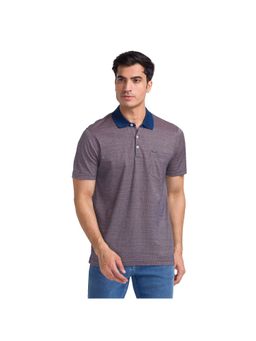 Park Avenue - Slim Fit Self Design Red Polo T-Shirt