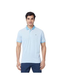 Park Avenue - Slim Fit Pique Blue Polo T-Shirt