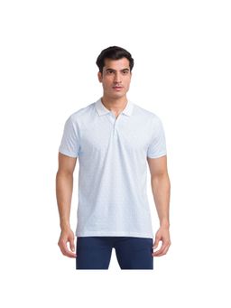 Park Avenue - Slim Fit Printed Blue Polo T-Shirt