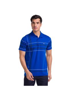 Park Avenue - Slim Fit Printed Dark Blue Polo T-Shirt