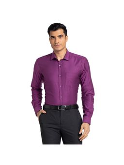 Park Avenue - Slim Fit Self Design Dark Purple Shirt