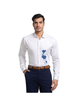 Raymond - Slim Fit Floral White Shirt