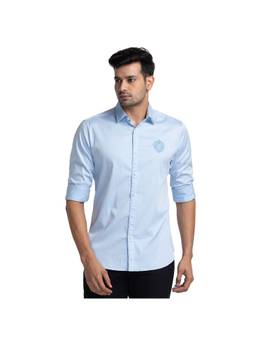 Raymond - Slim Fit Solid Blue Shirt