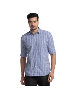 Raymond - Contemporary Fit Checkered Blue Shirt