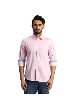 Parx - Slim Fit Solid Light Pink Shirt