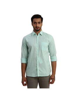 Parx - Slim Fit Solid Light Green Shirt